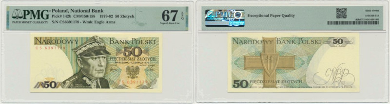 50 złotych 1979 - CS - PMG 67 EPQ Banknot opatrzony certyfikatem PMG z oceną PMG...