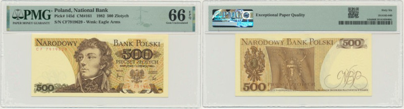 500 złotych 1982 - CF - PMG 66 EPQ Banknot opatrzony certyfikatem PMG z oceną PM...