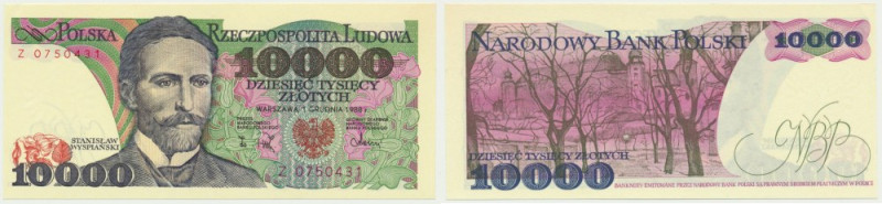 10.000 złotych 1988 - Z - Niedoskonałości w obrębie rogów z naruszeniem pola zad...