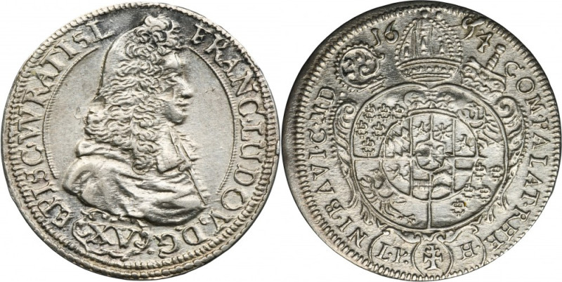 Silesia, Duchy of Neisse, Franz Ludwig von Pfalz-Neuburg, 15 Kreuzer Neisse 1694...