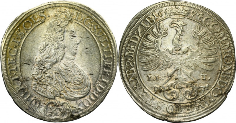 Silesia, Duchy of Oels, Silvius Friedrich, 15 Kreuzer Oels 1694 IIT - UNLISTED V...