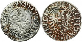 Silesia, Habsburg rule, Ferdinand II, 3 Kreuzer Breslau 1628 HR
