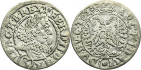 Silesia, Habsburg rule, Ferdinand II, 3 Kreuzer Breslau 1629 HR