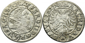 Silesia, Habsburg rule, Ferdinand II, 3 Kreuzer Breslau 1629 HR