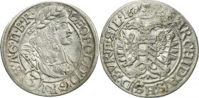 Silesia, Habsburg rule, Leopold I, 3 Kreuzer Breslau 1668 SHS