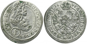 Silesia, Habsburg rule, Leopold I, 3 Kreuzer Breslau 1695 MMW R