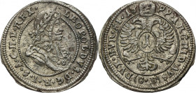 Silesia, Habsburg rule, Leopold I, 1 Kreuzer Brieg 1699 CB