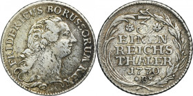 Silesia, Prussian rule, Friedrich II, 1/3 Thaler Breslau 1770 B