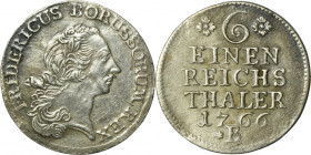 Silesia, Prussian rule, Friedrich II, 1/6 Thaler Breslau 1766 B