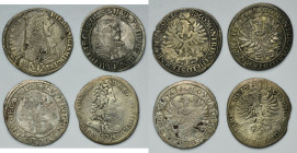 Set, Duchy of Oels, Silvius II Friedrich, Iulius Sigismund and Karl Ferdinand, 6 Kreuzer (4 pcs.)