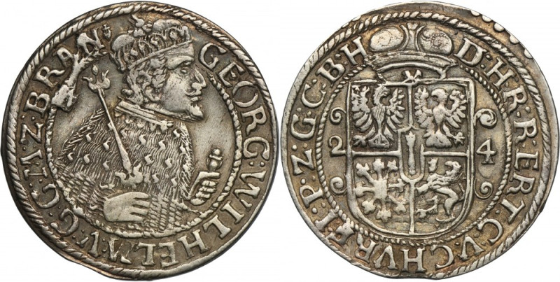 Duchy of Prussia, Georg Wilhelm, 1/4 Thaler Königsberg 1624 Variety with the end...