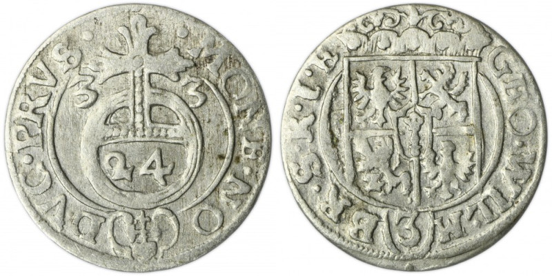 Duchy of Prussia, Georg Wilhelm, 3 Polker Königsberg 1633 Rarer vintage. Variety...