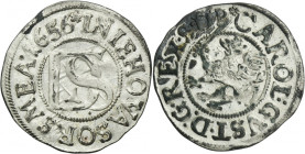 Western Pomerania under Swedish rule, Karl X Gustav, Doppelschilling Stettin 1656 R5