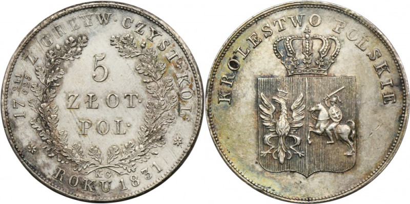 November Uprising, 5 zloty Warsaw 1831 KG Moderate surface hairliness. Przetarte...