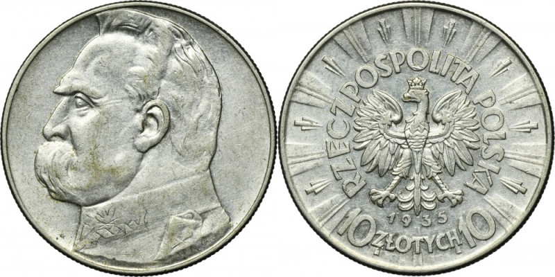 Piłsudski, 10 złotych 1935 Reference: Parchimowicz 124b
Grade: XF-