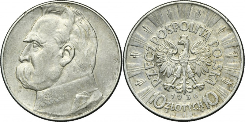 Piłsudski, 10 złotych 1936 Reference: Parchimowicz 124c
Grade: VF+