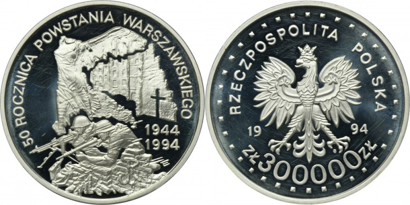 300.000 złotych 1994 50-ta rocznica Powstania Warszawskiego 1944-1994 Moneta wyb...