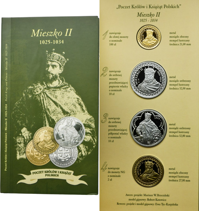Zestaw, Mennica Polska, Poczet Królów i Książąt Polskich, Mieszko II (4 szt.) Ze...