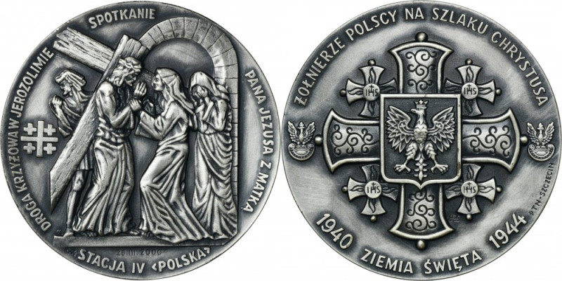 Medal Polish Soldiers on the Trail of Christ 2001 - STATION IV Polish Soldiers o...