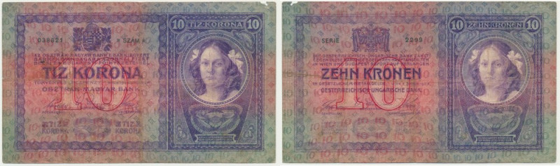 Austria, 10 Kronen 1904 Still a desriable note. Paper splits.&nbsp; 
 Obiegowy ...