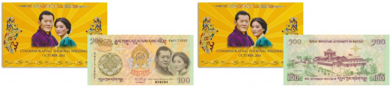 Bhutan, 100 Ngultrum 2011 - Commemorative note Uncirculated.
 Emisyjny stan zac...