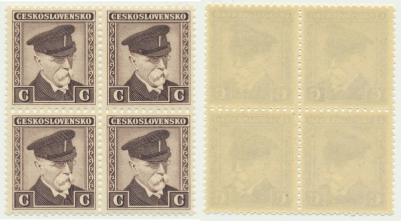 Czechoslovakia, G stap use on old Slovakian banknotes (4 pcs.) 
Grade: ~ Czecho...