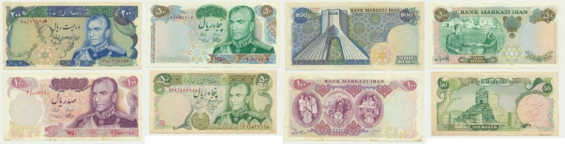 Iran, set 50-200 Rials (1971-79)(4 pcs.) Circulated. Viewing recommended.
 Niem...