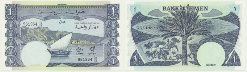 Yemen, 1 Dinar (1984) Uncirculated.
 Emisyjny stan zachowania.
Reference: Pick...