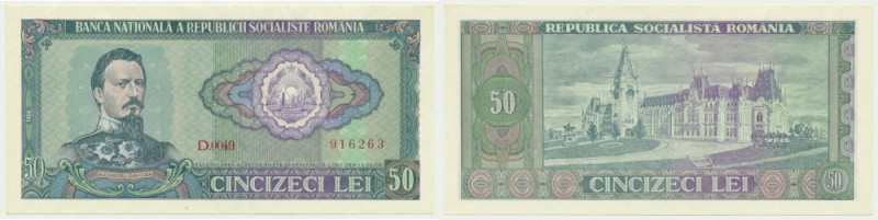 Romania, 50 Lei 1966 Uncirculated.&nbsp; Naturalna zmarszczka papieru. Emisyjny ...