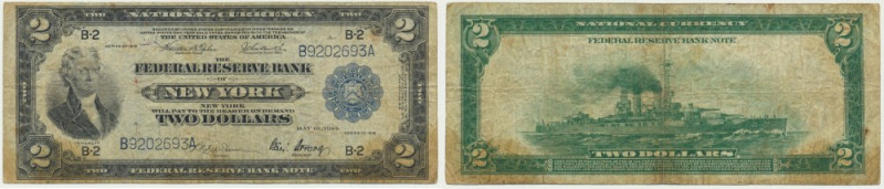 USA, New York, 2 Dollars 1918 - Teehe & Burke - Never washed or pressed.
 Egzem...