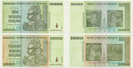 Zimbabwe, 10 Billion - 20 Trillion Dollars 2008 (2 pcs.)
