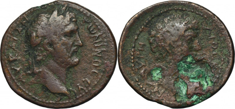 Roman Provincial, Cyprus, Koinon, Antoninus Pius, AE Corred surfaces on reverse....