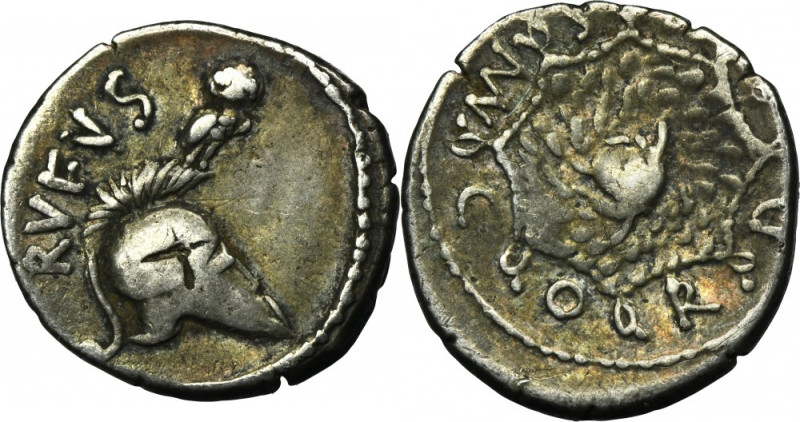 Roman Republic, Mn. Cordius Rufus, Denarius Very nice denarius minted in Rome in...
