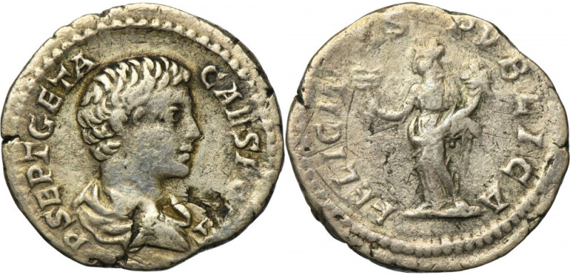 Roman Imperial, Geta, Denarius Roman Empire Geta (209-212), Denarius as Caesar 2...