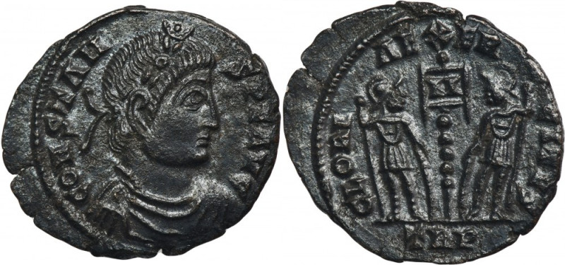 Roman Imperial, Constans II, Follis Rare follis, R in the Roman Imperial Coinage...