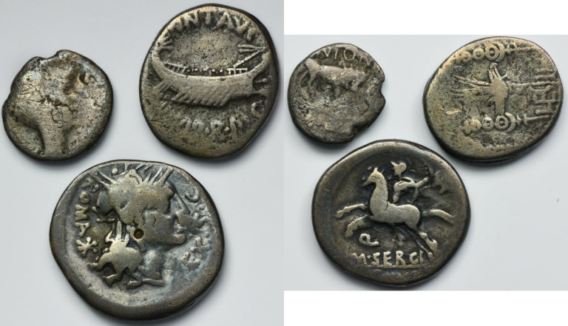 Set, Roman Republic, Denarii and quinarius (3 pcs.) Set of two Roman Republican ...