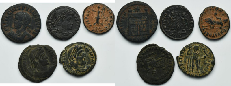 Set, Roman Imperial, Follis (5 pcs.) Set of five folles from the Constantinian a...