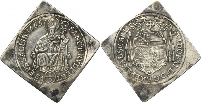 Austria, Archbishopric of Salzburg, Guidobald von Thun, 1/9 Thaler klippa Salzbu...