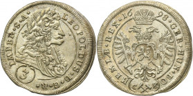 Austria, Leopold I, 3 Kreuzer Kuttenberg 1698 CK