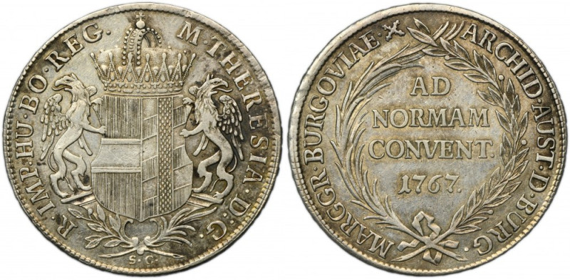 Austria, Maria Theresa, Thaler Günzburg 1767 SC Variety with the wreath ribbon f...