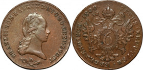 Austria, Franz II, 6 Krauzer Kremnitz 1800 B