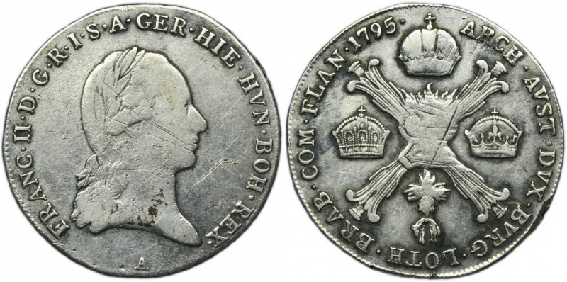 Austrian Netherlands, Franz II, 1/4 Thaler Wien 1795 A Variety with letter A, mi...
