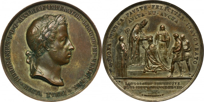 Austria, Ferdinand I, Coronation Medal Milan 1838 Medal commemorating the corona...