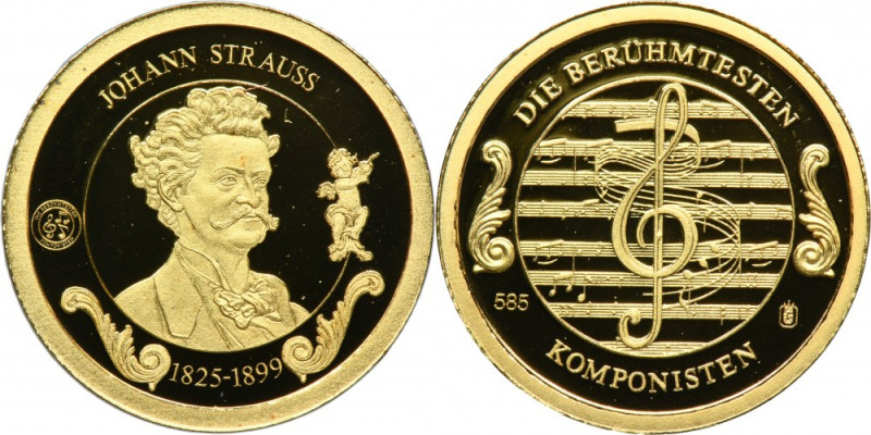 Austria, Medal from the Most Famous Composers series 2010 - Johann Strauss Issue...