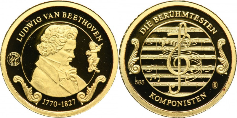 Austria, Medal from the Most Famous Composers series 2010 - Ludwig van Beethoven...