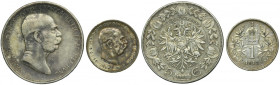 Set, Austria and Hungary, Franz Joseph I, 1 Corona and 5 Corona (2 pcs.)