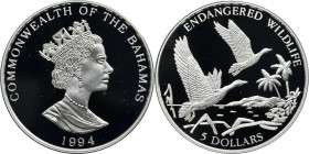 Bahamas, Elizabeth II, 5 Dollars 1994 - Endangered wildlife