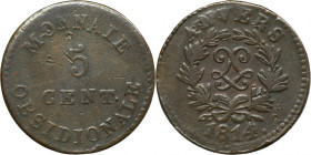 Belgium, Siege of Antwerp, Louis XVIII, 5 Centimes Antwerp 1814