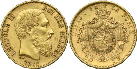 Belgium, Leopold II, 20 Francs Brussels 1876