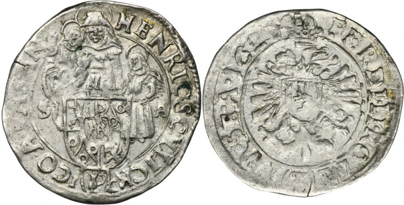 Bohemia, County Schlick, Heinrich Schlick, 3 Kreuzer 1627 Double struck reverse....